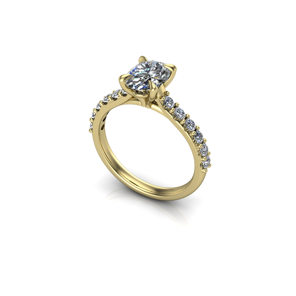 Florentine 1.00ct oval lab-grown diamond ring in 18ct yellow gold