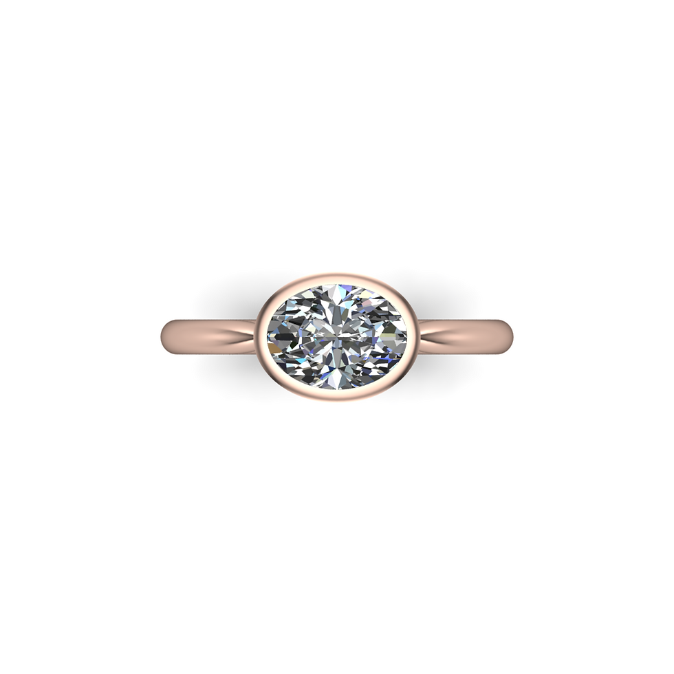 Eros 1.00ct oval lab-grown diamond ring in 18ct rose gold