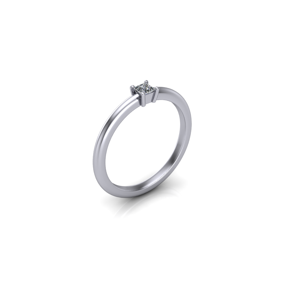 Strato 0.20ct princess-cut lab-grown diamond ring in platinum