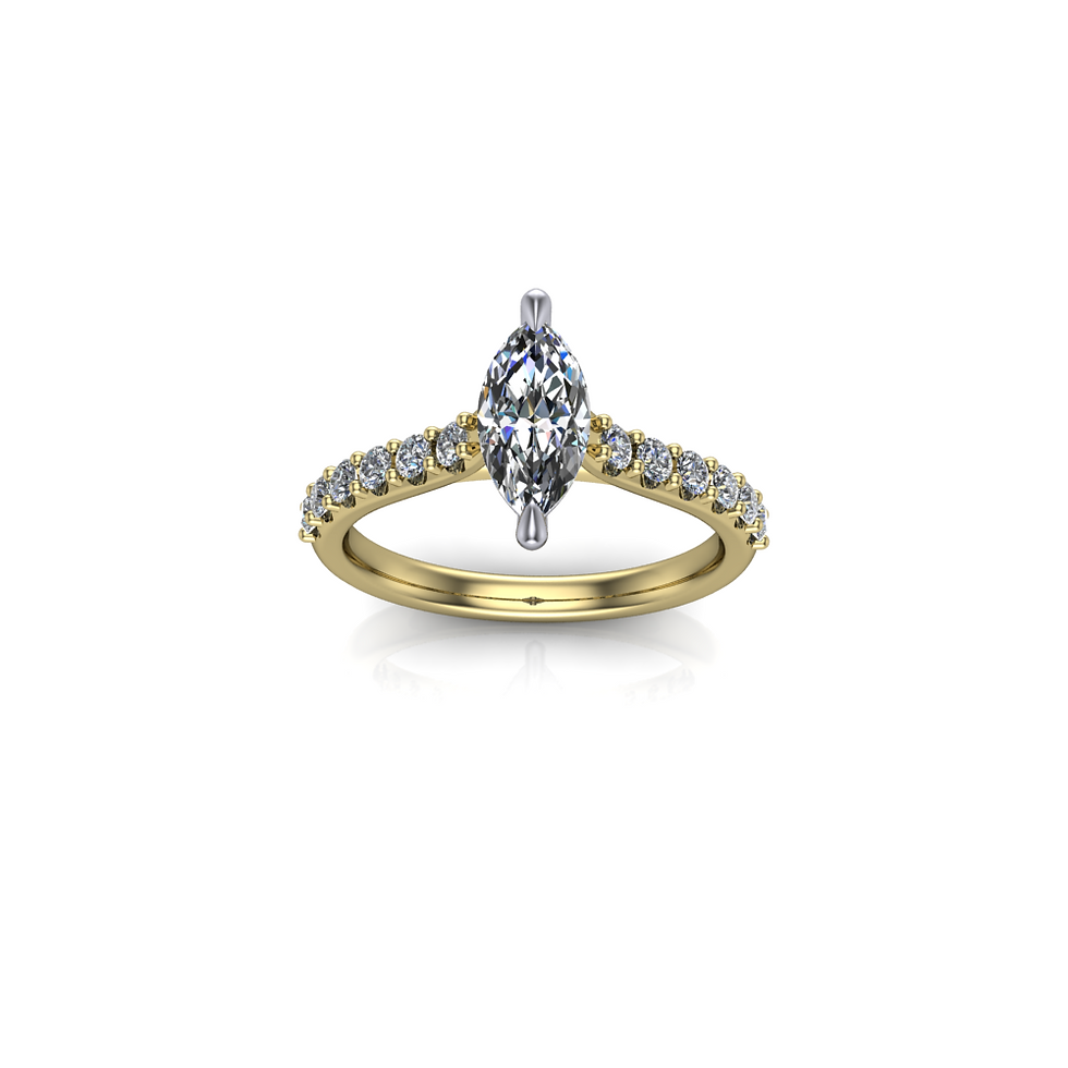 Florentine 0.50ct marquise-cut lab-grown diamond ring in 18ct yellow gold