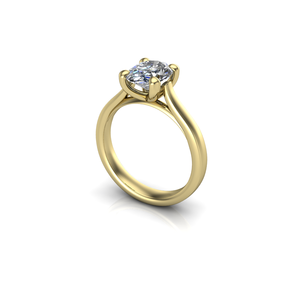 Rosa 1.50ct oval lab-grown diamond ring in 18ct yellow gold