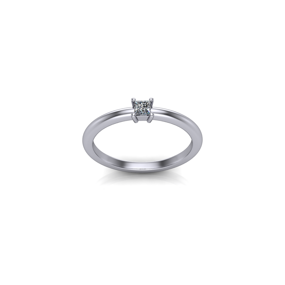 Strato 0.20ct princess-cut lab-grown diamond ring in platinum