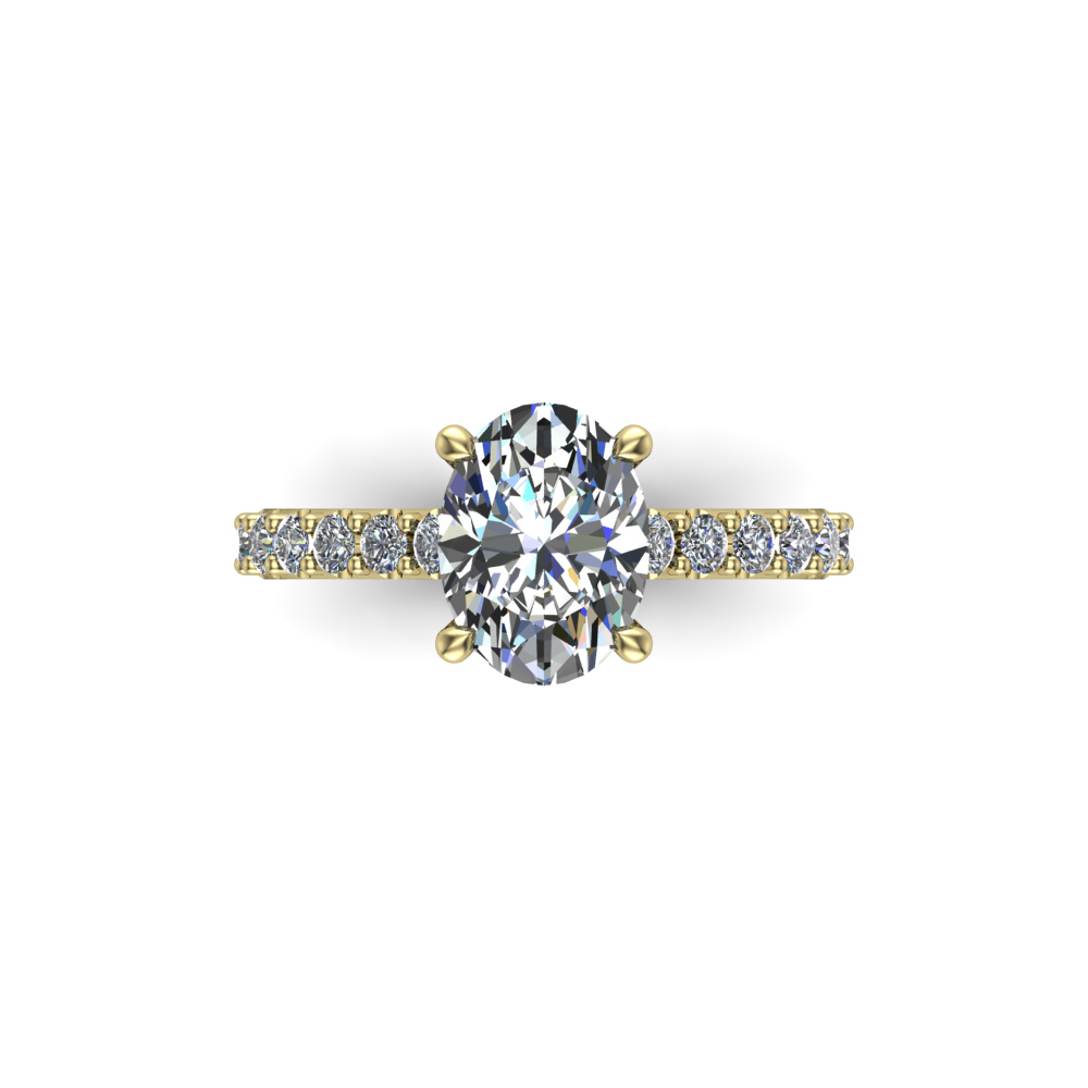 Florentine 2.00ct Oval Diamond Ring. 18ct Yellow Gold