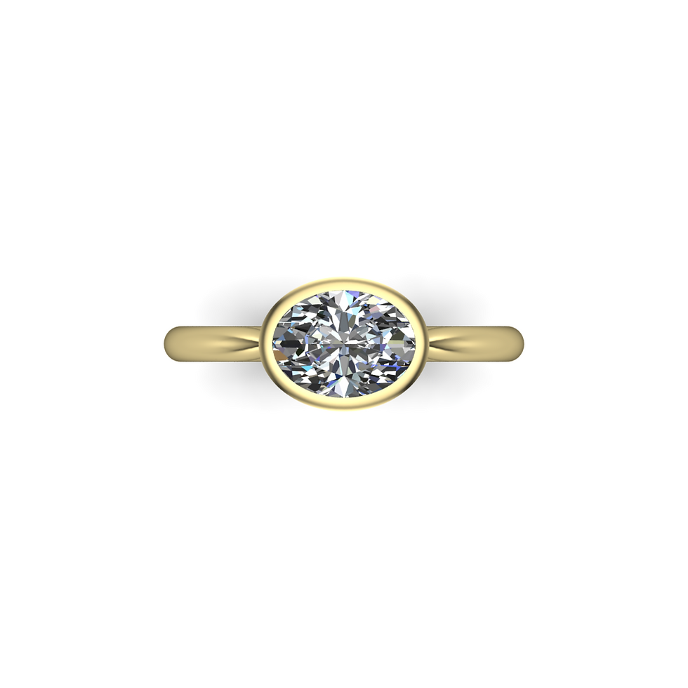 Eros 1.00ct oval lab-grown diamond ring in 18ct yellow gold