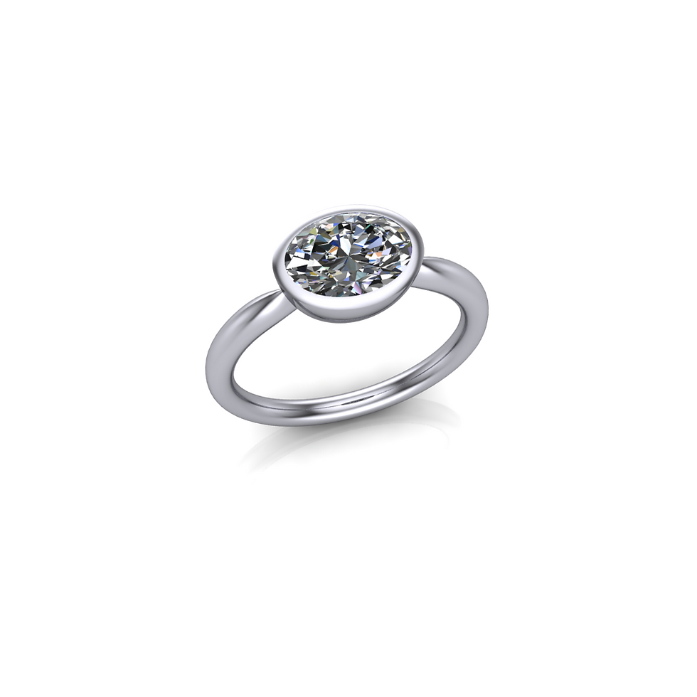 Eros 1.00ct oval lab-grown diamond ring in platinum