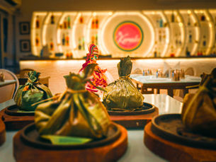 Buff kizi paratha, buff fry and beetroot Pachadi