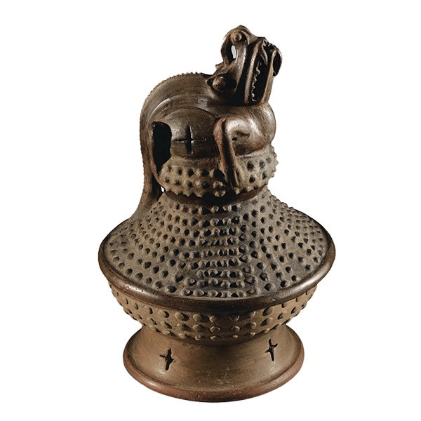 Zoomorphic censer with lid