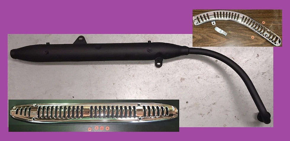 CT90 MUFFLER w/2 LARGER SHIELDS AFT102/S1234/S1032