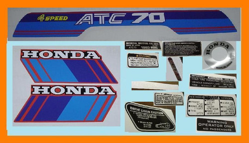 thumbnail image 2 of Licensed Honda Vintage Tank Wing Decal Sticker Kit – Fits CR, MR, SL, XL, XR, ATC70 – Made In USA 2 of 3