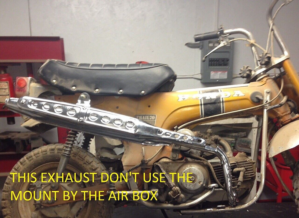 Thumbnail: ALL CHROME CT70 AFTERMARKET EXHAUST w/ HEAT SHIELDS (AFTCT7MUF) 183A0-098-673
