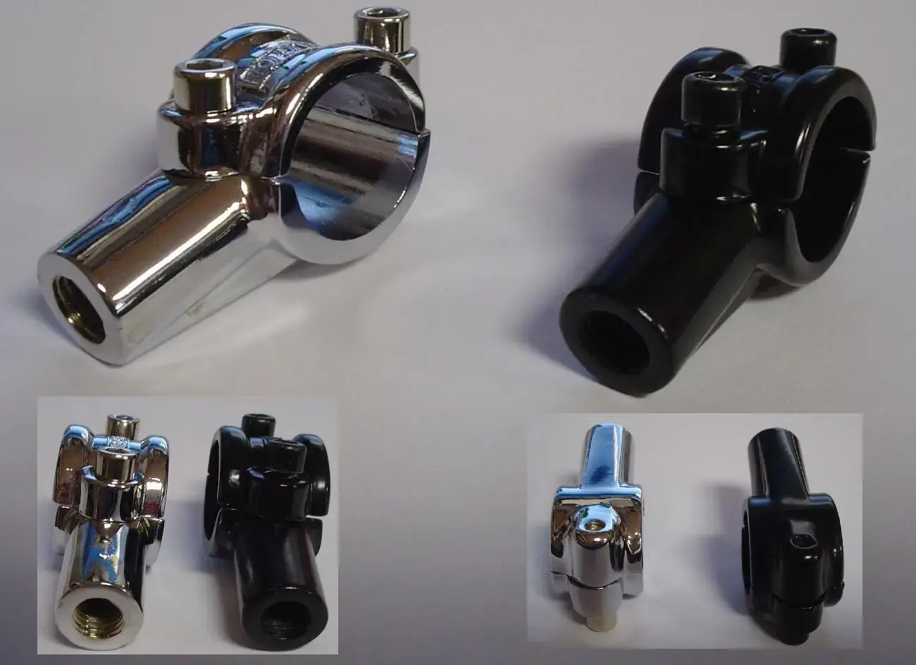 310C  1EA BLACK MIRROR HOLDER BRACKET/CLAMP 7/8" BARS FOR 10MM RH THREAD