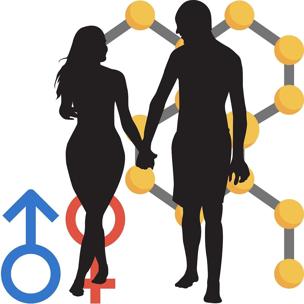 silhueta de casal molécula hormônio