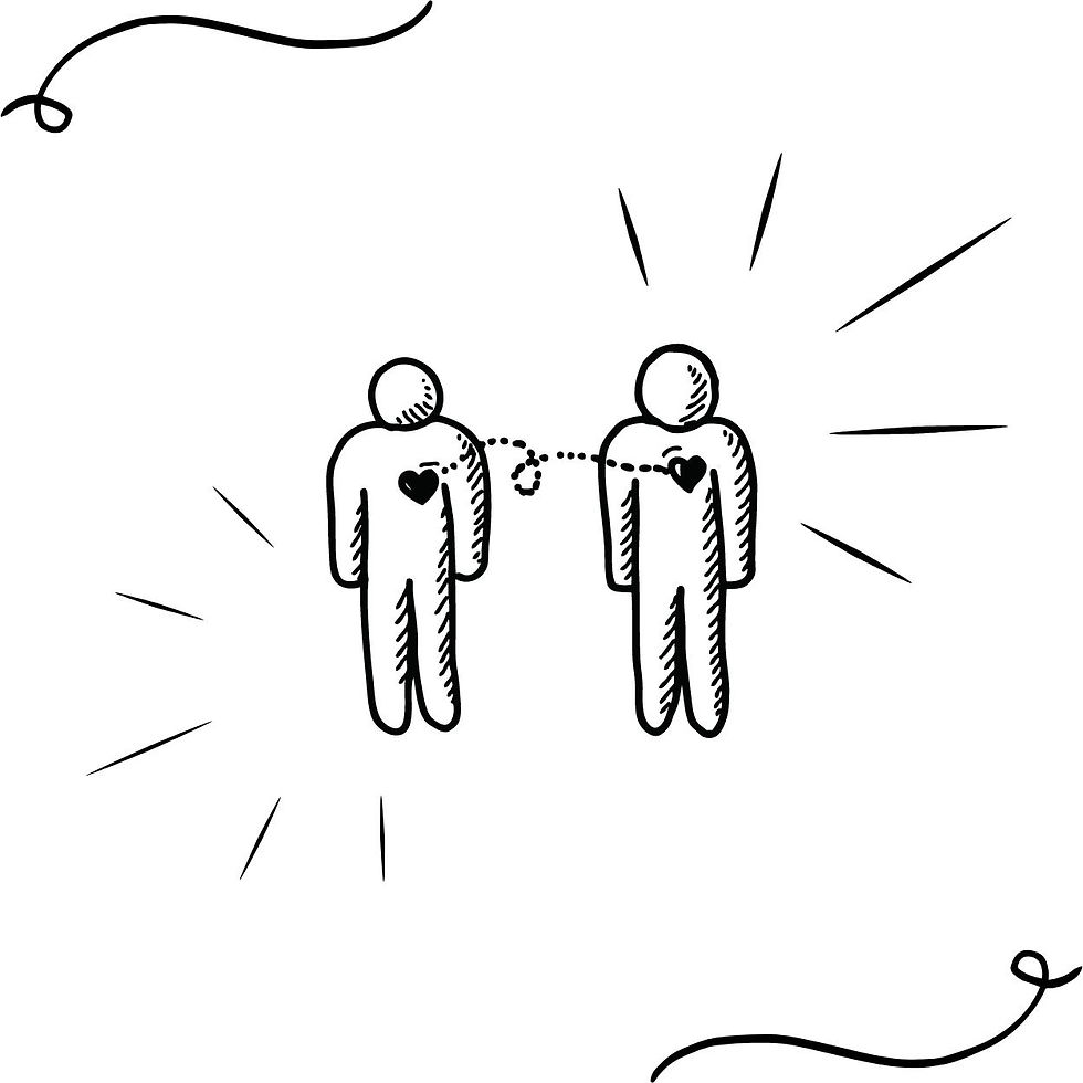 casal conectado pelo coração