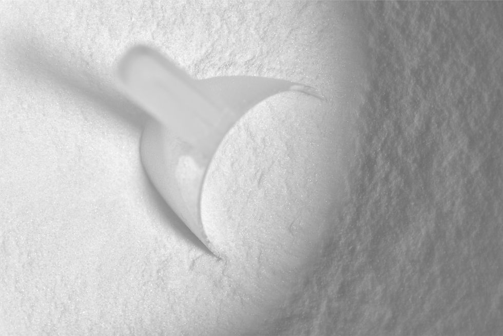 scoop dentro de pote de creatina