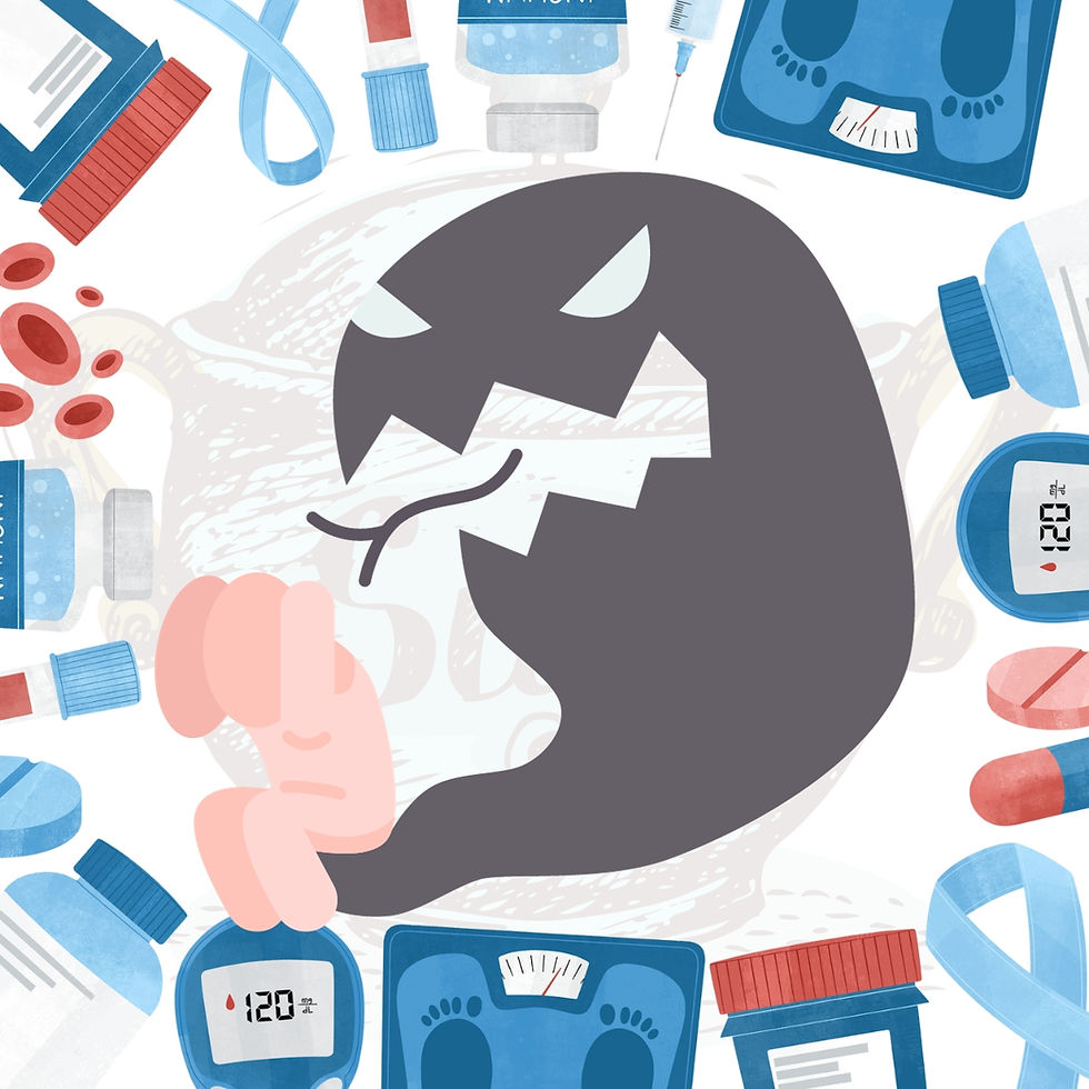 homem atormentado pelo fantasma do adoçante