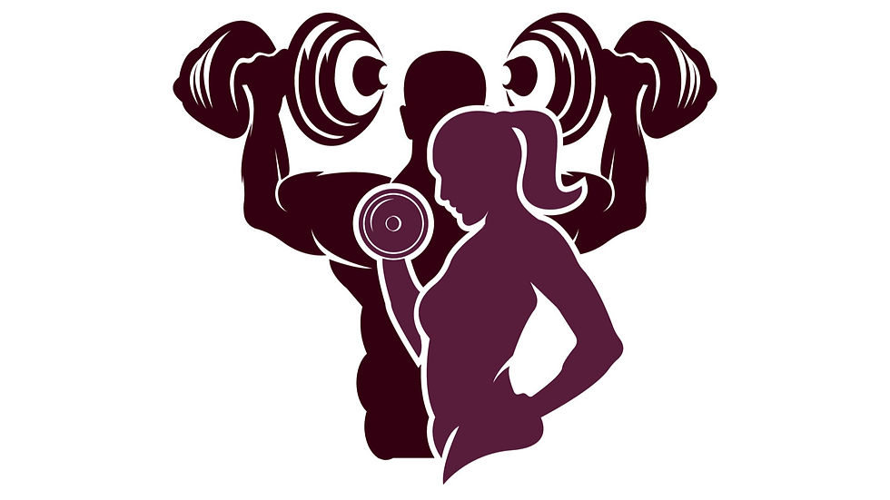 silhueta de homem e mulher musculosos