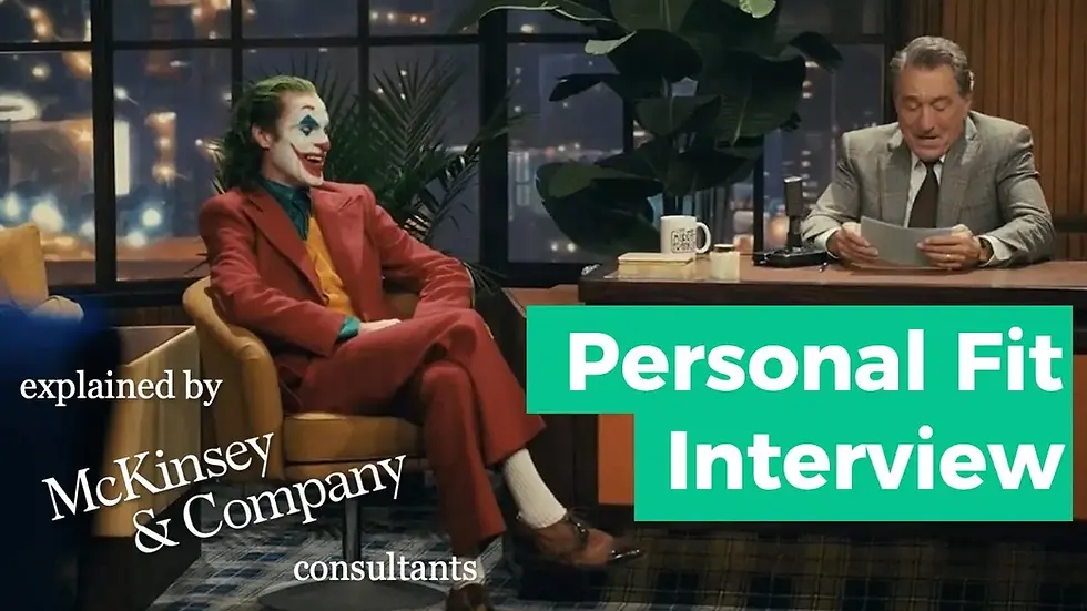 A McKinsey consultant at the personal experience interview