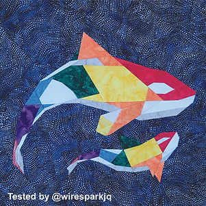 Orca Whale with Baby Geometric Killer Whale Pattern Rainbow