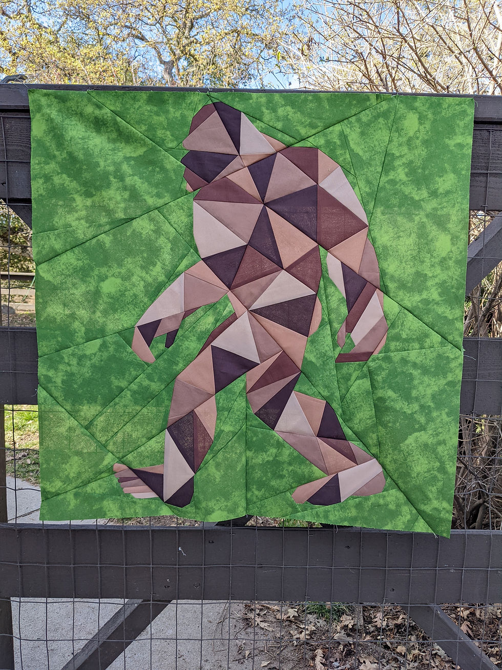 Thumbnail: Geometric Sasquatch Big Foot Yeti FPP Digital Pattern Block (20"x20" & 30"x30")