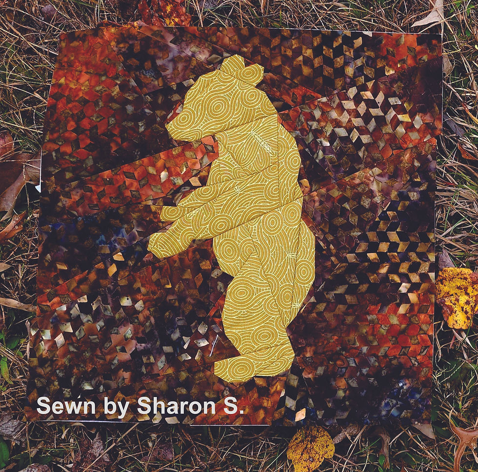 Thumbnail: Baby Bear Cub #1 FPP Quilt Pattern 15"x15" (Digital PDF)