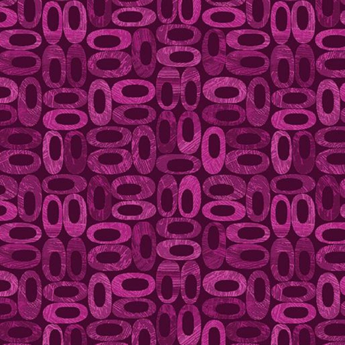 Alluring Butterflies - Oblongs, Medium Fuchsia Quilting Cotton Fabric