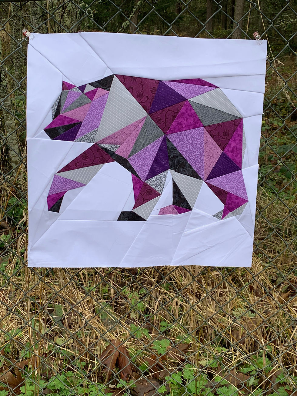 Thumbnail: Geometric Black Bear FPP Digital Pattern Block (20"x20" & 30"x30")