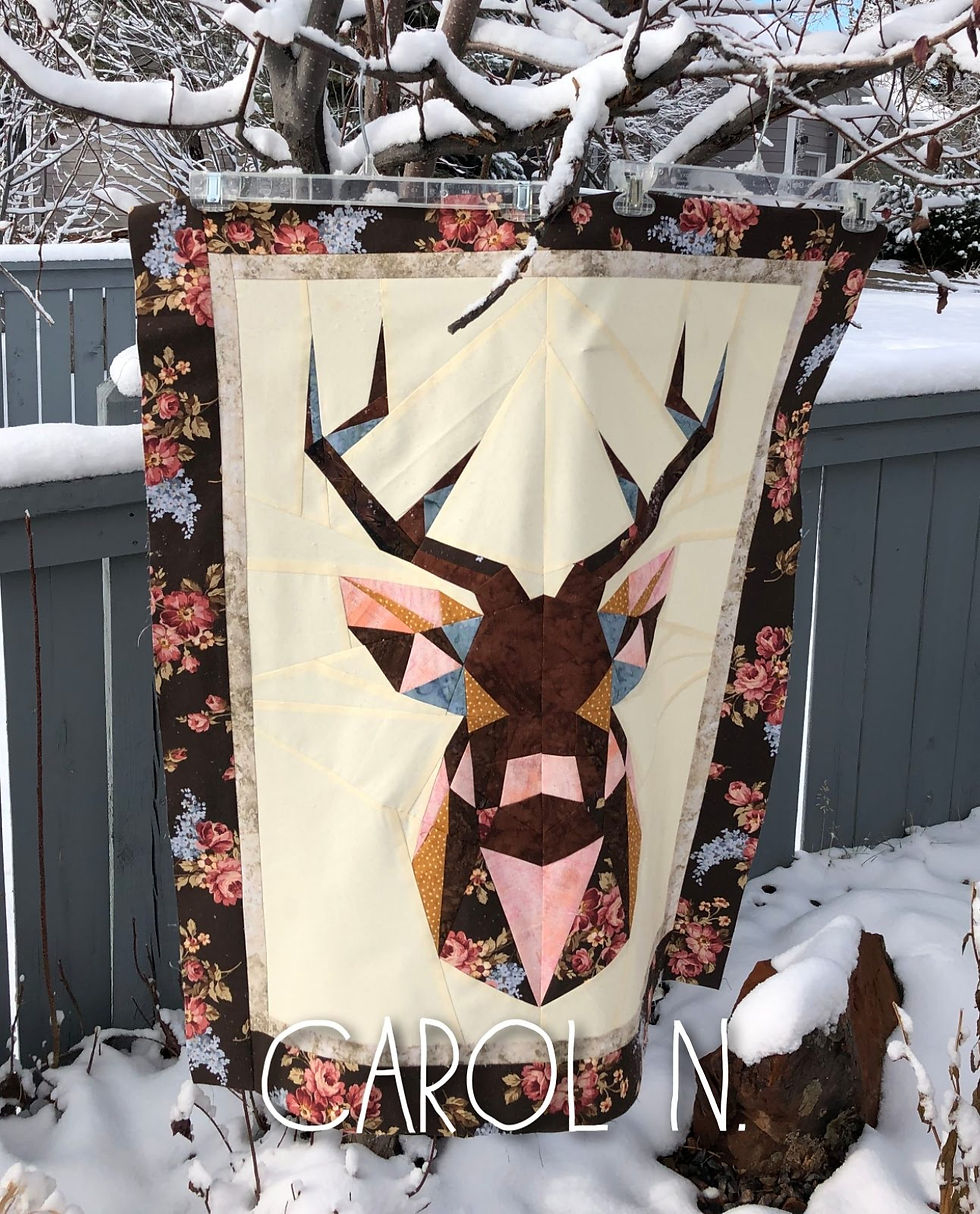 Thumbnail: Abstract Stag Mule Buck Foundation Paper Pieced Quilt Pattern