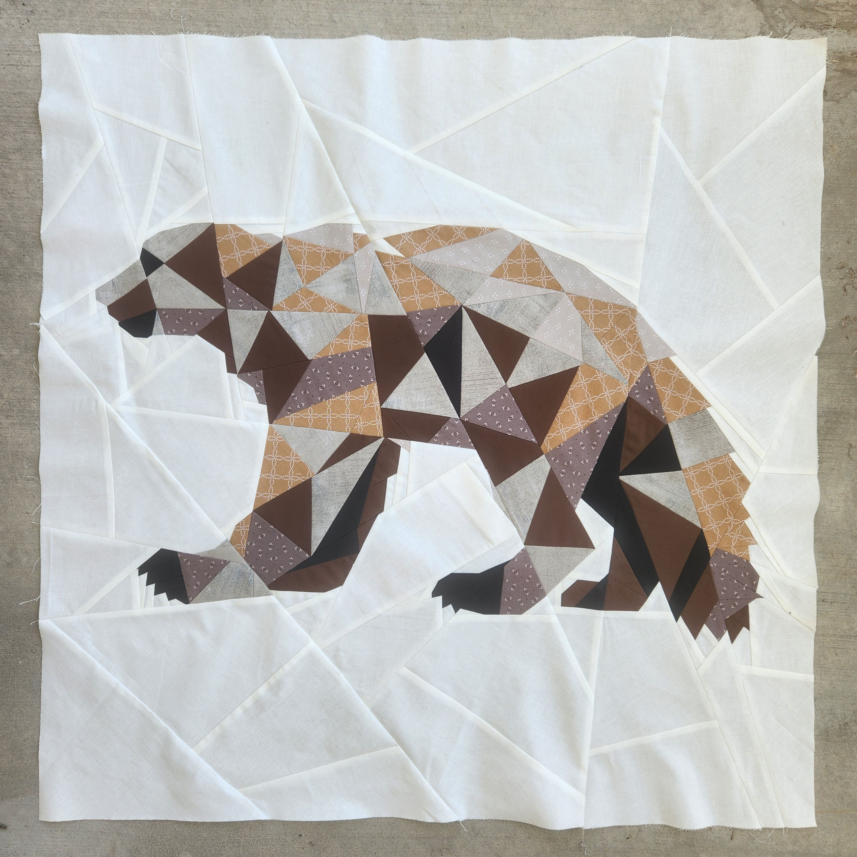 Geometric Wolverine Badger FPP Digital Pattern Block (20"x20" & 30"x30")