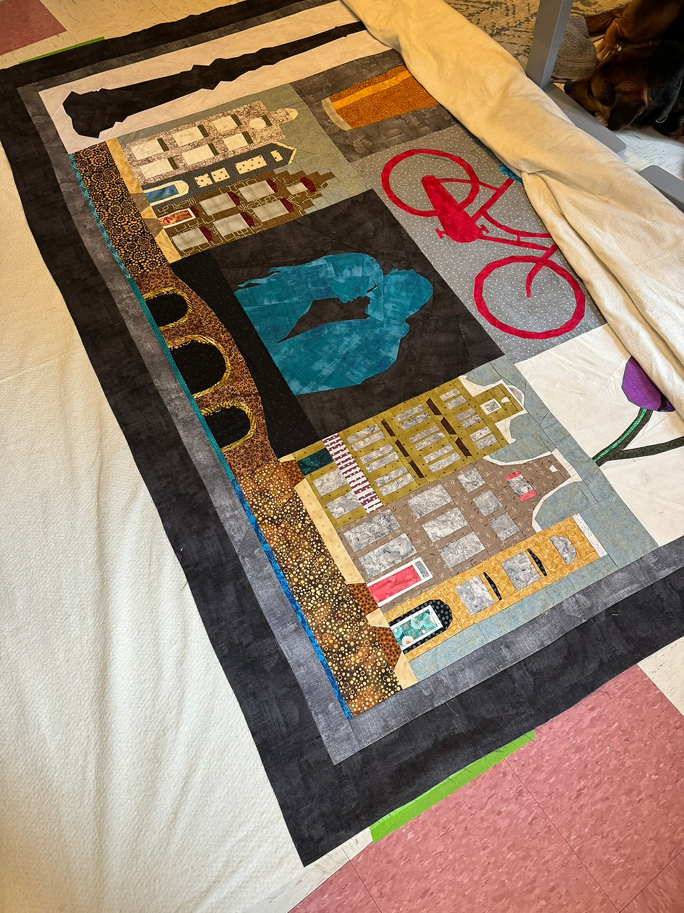 Thumbnail: From Amsterdam, with Love Quilt Bundle - Netherlands FPP Quilt  80"x90"