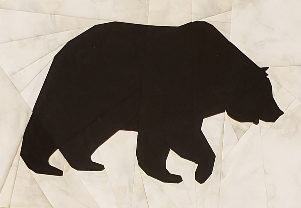 Thumbnail: Bear Silhouette FPP Quilt Pattern Block 12"x8" & 18"x12" 