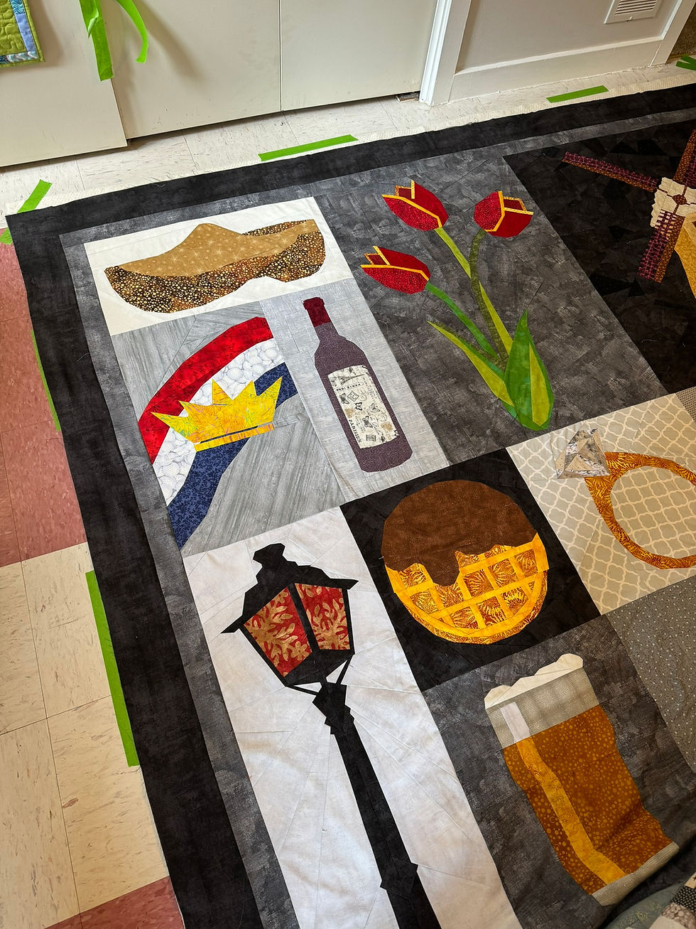 Thumbnail: From Amsterdam, with Love Quilt Bundle - Netherlands FPP Quilt  80"x90"