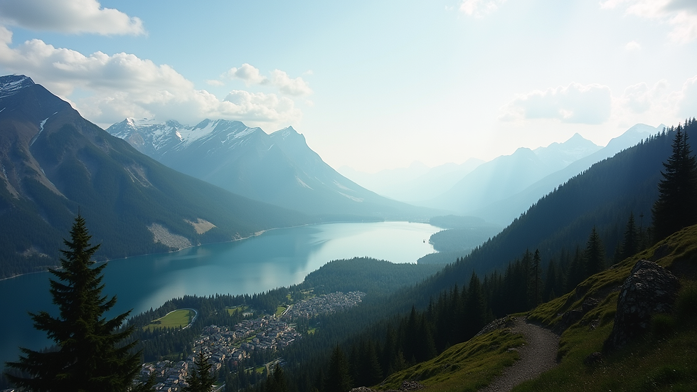 High angle view of a scenic mountain landscape near Vancouver