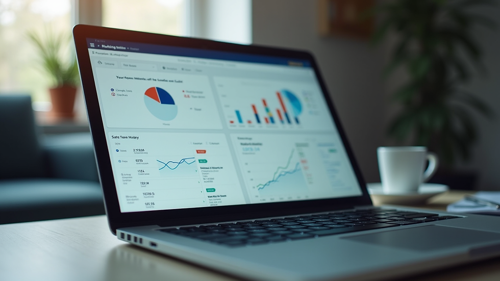 Close-up view of a laptop screen showing marketing analytics
