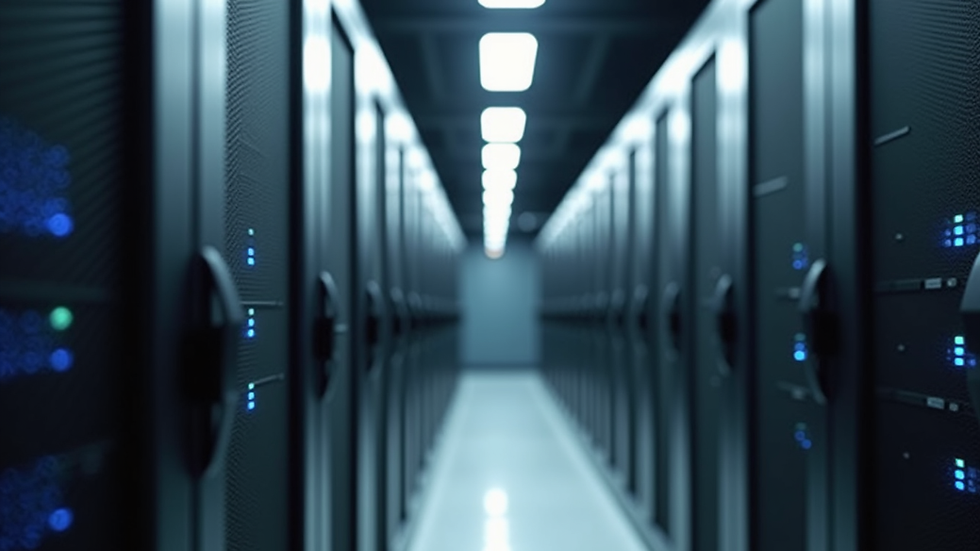 eye-level view of server rack in a small office