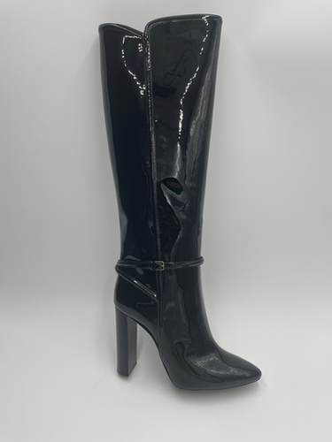 Saint Laurent Soixante Seize 105 Patent Leather Boots | Pampered Luxe