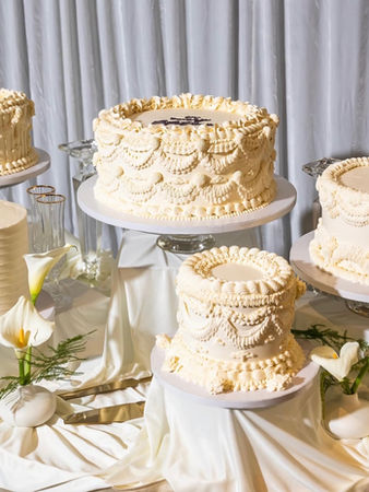 3 tier- deconstructed -vintage wedding cake