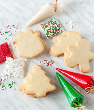 Christmas cookie kit- gifts, gingerbread men-trees-sparkles