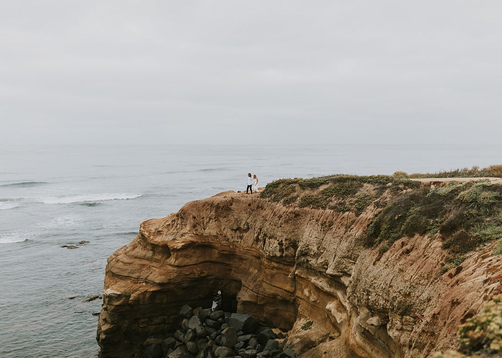 bride and groom overlooking pacific ocean Sunset Cliffs San Diego Wedding Venue
