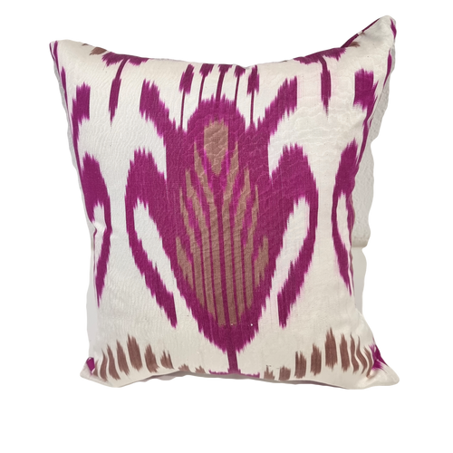 Silk ikat cushion cover Fabric of Life
