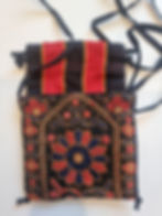 Thumbnail: Embroidered drawstring pouch  from Gujarat, India