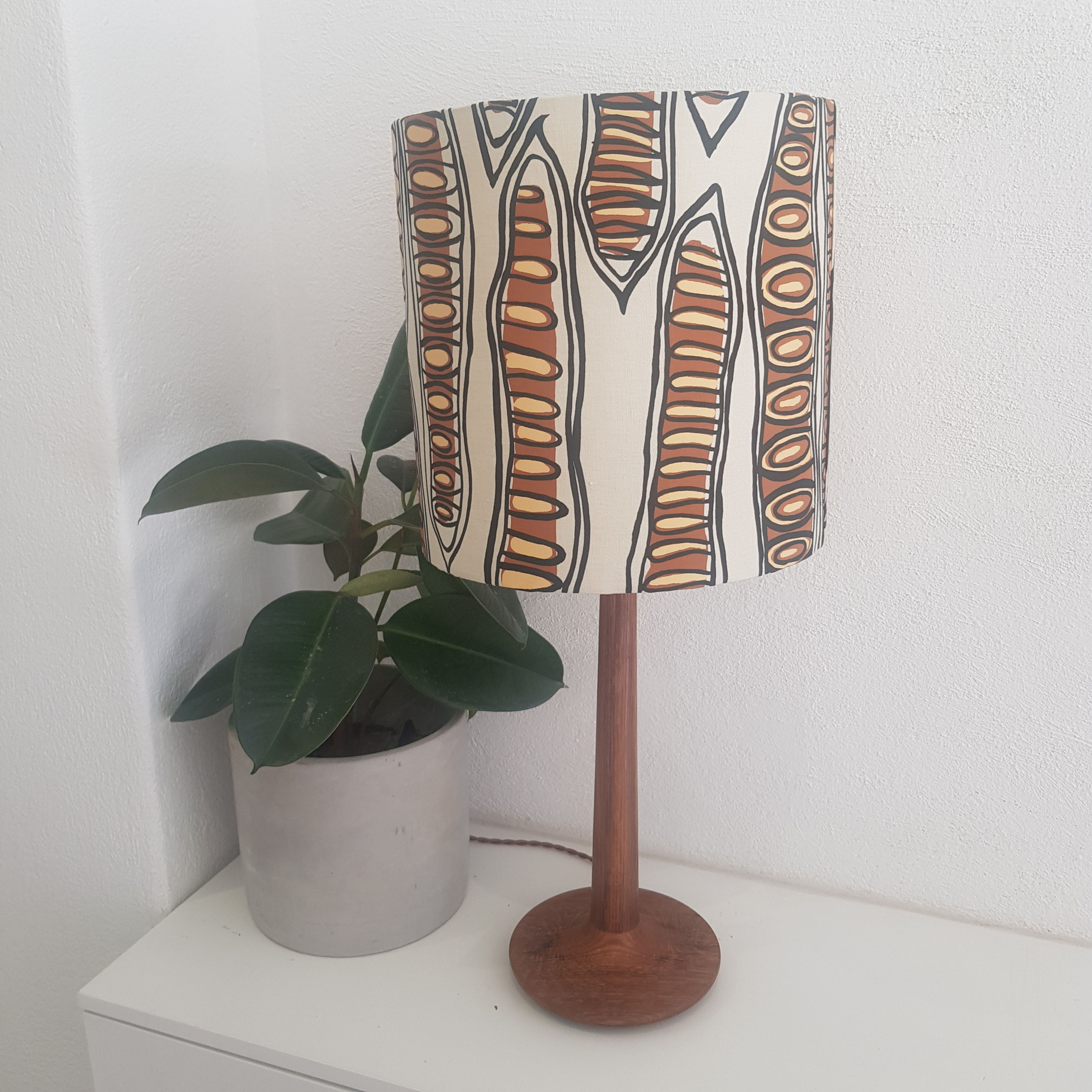 Australian Aboriginal Fabric Lampshade: Poinciana Seed Pod
