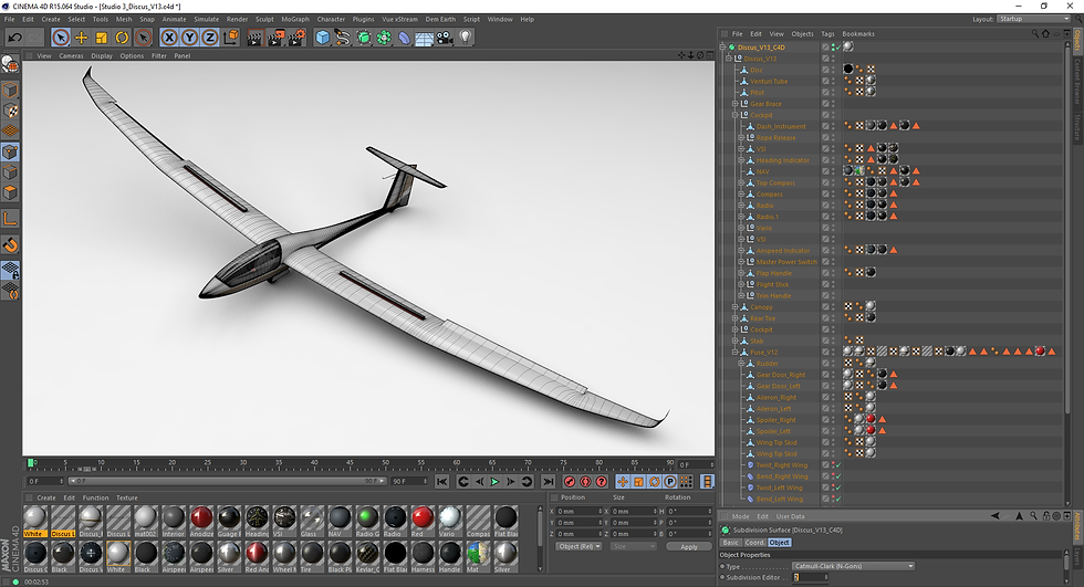 Thumbnail: Discus Sailplane_C4D Rigged