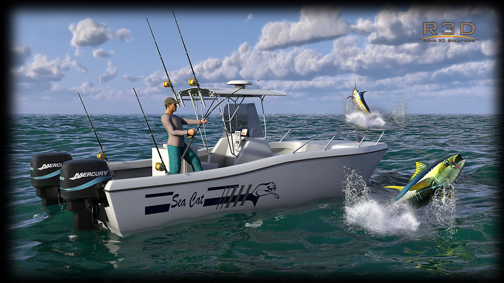 Thumbnail: Sea Cat Center Console Outboard Fishing Boat_3D Model