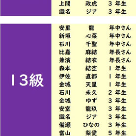 2022年10月度「そろばん初級」検定試験 合格発表。