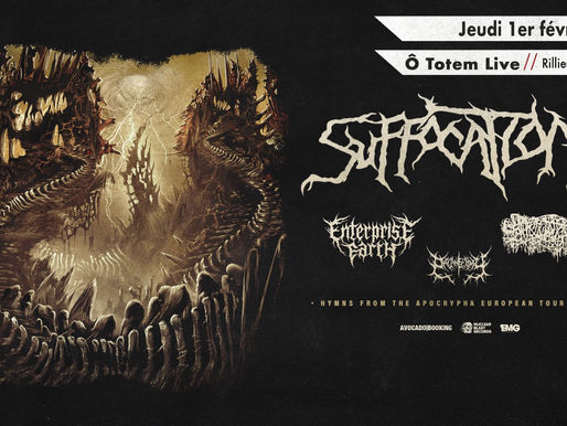 Live Report : Suffocation / Enterprise Earth / Sanguisugabogg / Organectomy (01/02/24 - @MJC Ô Totem - Lyon, FR)