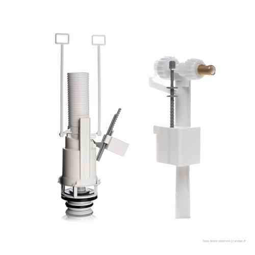 Bouton Double Chasse D'Eau HpLive Pour Valve Siamp 49 - WC Twyford/Vitra, Argenté