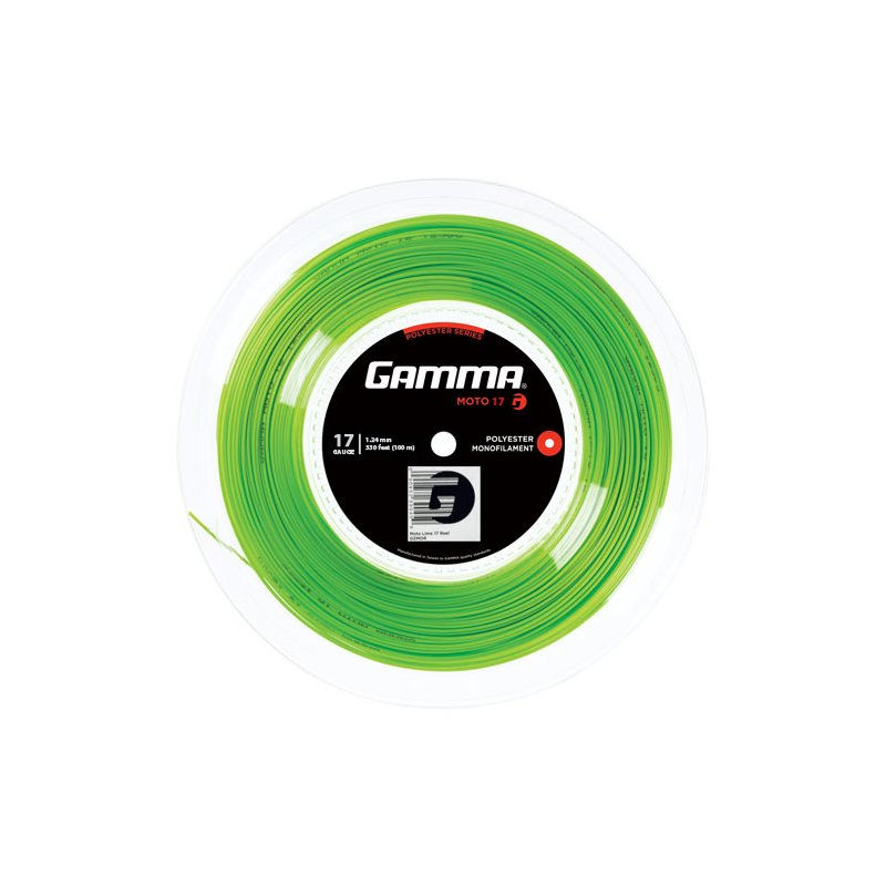 Gamma Tennisstring Moto 100 m Reel Lime 17 (1.24 mm)