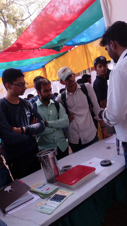 Explaining My project to visitors at MAKERSFEST-Vadodara
