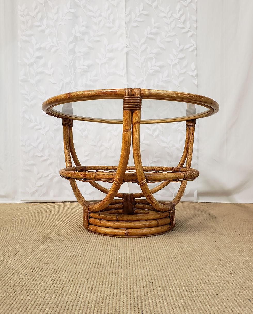 Thumbnail: 60s Bamboo Round Coffee Table