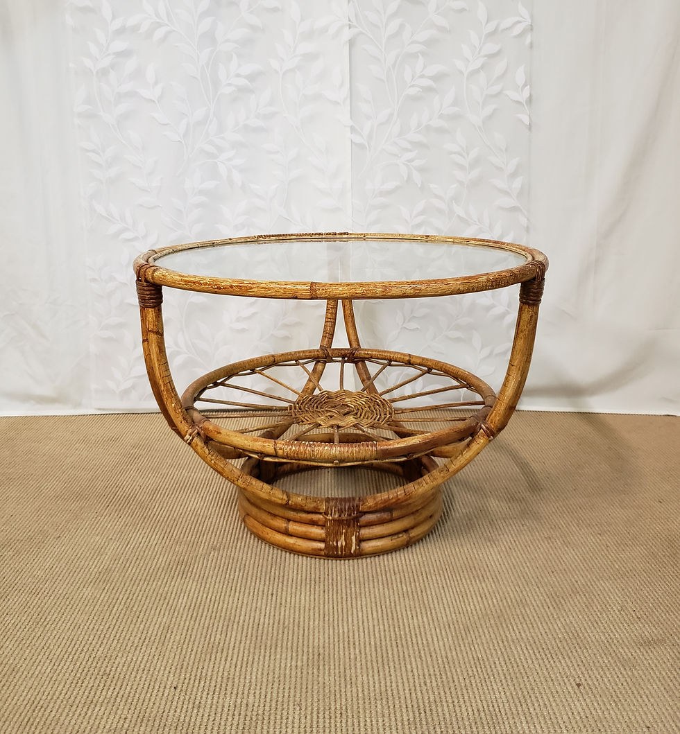 Thumbnail: 60s Bamboo Round Coffee Table